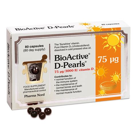 PHARMA NORD BIOACTIVE D-PEARLS 75 UG 80 CAPSULES | Molloys Pharmacy ...