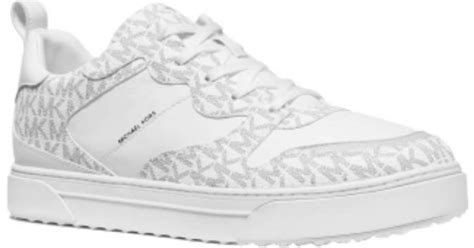 Michael Kors Baxter Logo and Leather Sneaker M - White/Black