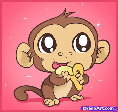 Monkey drawing, Monkey drawing cute, Cute monkey