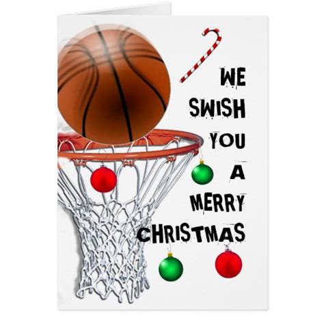 basketball Christmas holiday cards | Zazzle