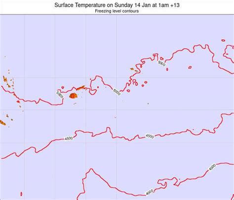 Tonga Surface Temperature on Wednesday 21 Jul at 1pm TOT