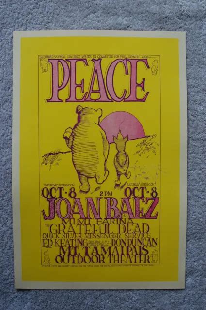 GRATEFUL DEAD CONCERT Tour Poster 1966 Joan Baez Mt Tamaipais Outdoor Theater__ $4.25 - PicClick