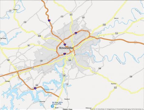 Map of Knoxville, Tennessee - GIS Geography