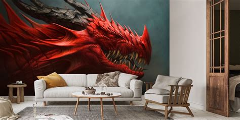 Menacing Red Dragon Wallpaper | Wallsauce US