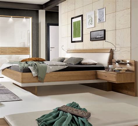 Stylform DORIS Modern Floating Bed in semi solid oak with faux leather headboard in 2021 | Bed ...