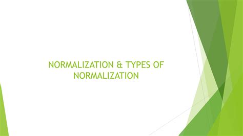 SOLUTION: Normalization types of normalization - Studypool