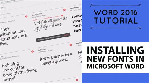 Installing new fonts in Microsoft Word - Word 2016 Tutorial [15/52] - YouTube