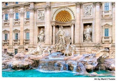 Famous Trevi Fountain - Landmark Rome Art Print by artist Mark Tisdale