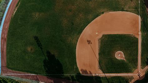 Baseball Field Aerial View Stock Photo - Download Image Now - Baseball ...