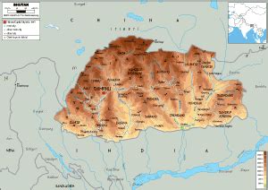 Bhutan Map (Political) - Worldometer