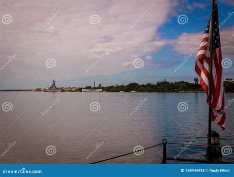 Us flag at pearl harbor stock photo. Image of american - 160946938