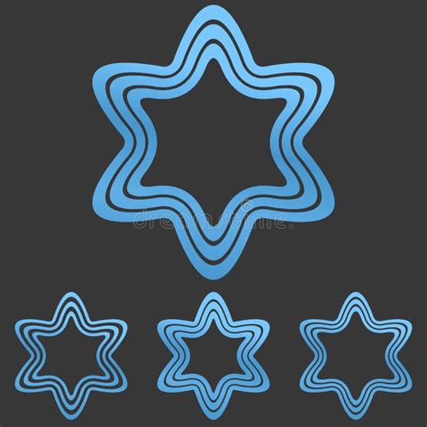 Blue Line Star Logo Design Set Stock Vector - Illustration of research, mark: 133578209