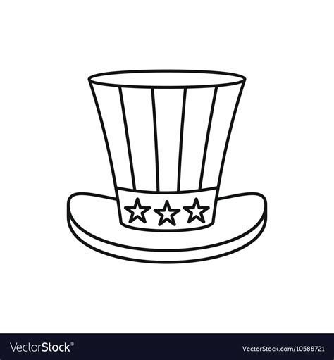 Uncle sam hat icon outline style Royalty Free Vector Image