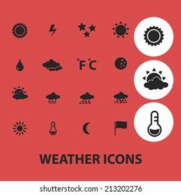 Weather Climate Icons Signs Vector Concept Stock Vector (Royalty Free) 345090497 | Shutterstock