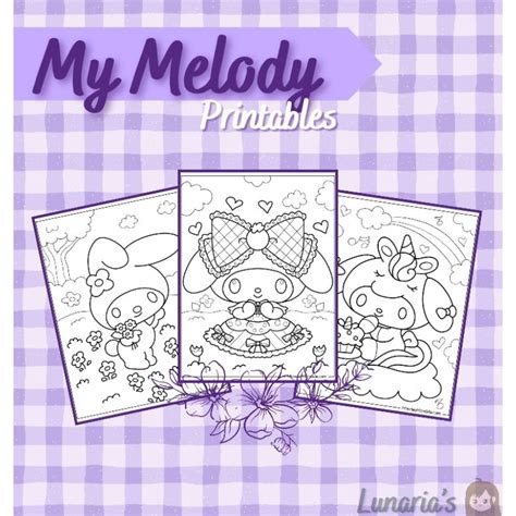 LUNARIA'S [Printables] My Melody - 24 Colouring Pages for Kids | Shopee ...