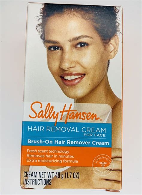 Sally Hansen Facial Hair Removal Cream 1.7 Oz Brush On Moisturizing. New in box. Facial Hair ...