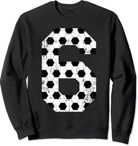 Amazon.com: Vintage Soccer 6 Jersey Number Sweatshirt : Clothing, Shoes & Jewelry