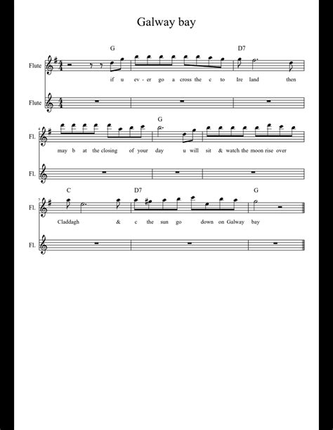 Galway bay sheet music for Flute download free in PDF or MIDI