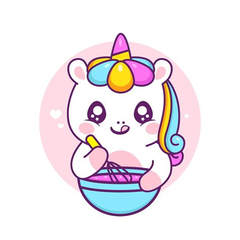 cute cooking colorful unicorn 6879418 Vector Art at Vecteezy