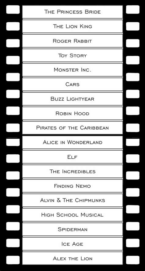 Printable Movie Charades - Printable Word Searches