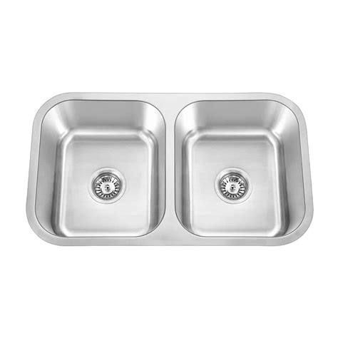 33 inch double bowl stainless steel kitchen sink