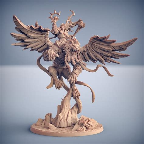 Chimera Rider Dnd Miniature Tabletop RPG Dnd Mini D&D - Etsy