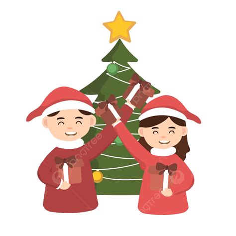 Cartoon Hand Drawn Christmas Family Tree Illustration, Christmas, Christmas Tree, Cartoon PNG ...