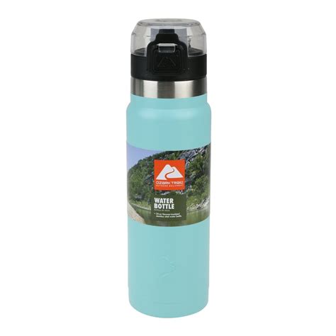 Ozark Trail 24-Ounce Double-wall Vacuum Sealed Stainless Steel Water Bottle, Teal - Walmart.com ...