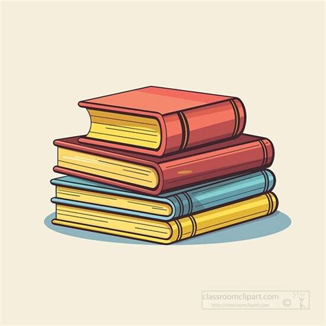 School Books Clipart-stack of school education text books clip art