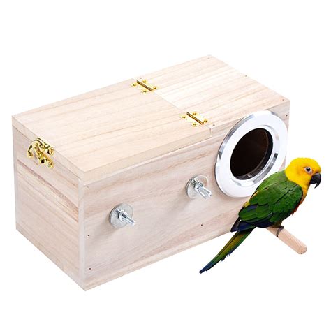 Buy aleawol Parrot Breeding Box Wood Breeding Box for Birds Budgie Nesting Box Cockatiel Nesting ...