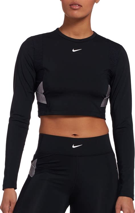 Nike - Nike Women's AeroAdapt Pro Long Sleeve Crop Top - Walmart.com ...