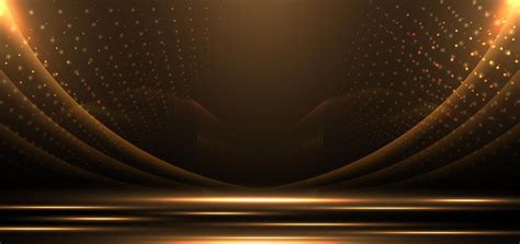 Elegant golden scene diagonal glowing with lighting effect sparkle on black background. Template ...