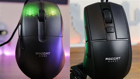 Roccat Kone Pro vs Roccat Burst Pro - Which lightweight mouse is better? - YouTube