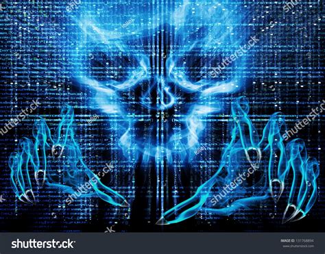 Hacker Attack Concept Blue Illustration - 131768894 : Shutterstock