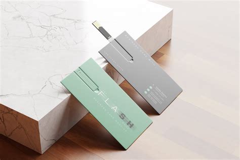 USB Flash Drive Business Card Mockup 7425762