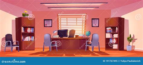 Principal School Office Interior, Director Room Stock Vector ...