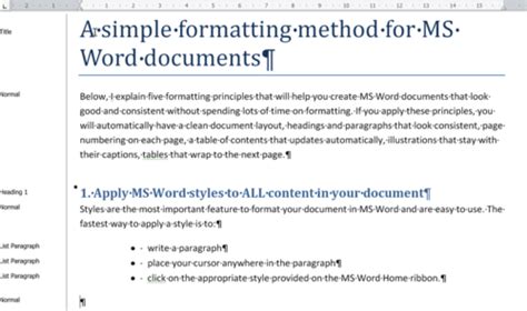 A simple method for formatting Microsoft Word documents – Rubida Communications