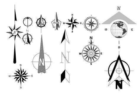 Cardinal Directions North Direction Symbol AutoCAD File - Cadbull