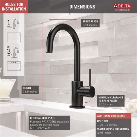 Delta Trinsic Matte Black 1-Handle Deck Mount Bar and Prep Kitchen ...