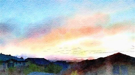 Watercolor Sunset Sky at GetDrawings | Free download