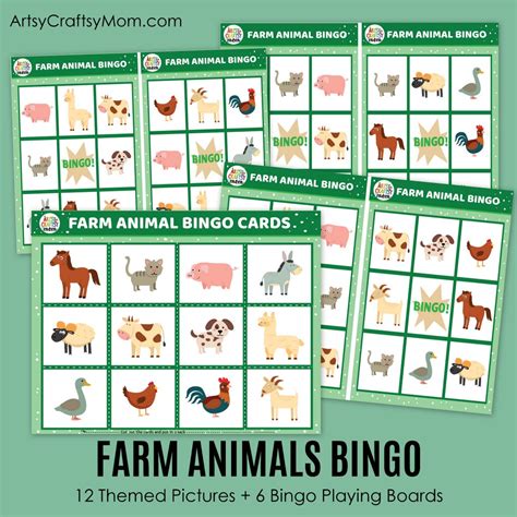 Free Printable Farm Animal Bingo - The Artisan Life