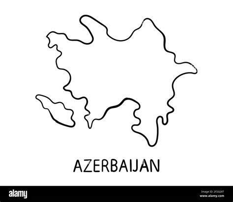 Azerbaijan Map - Hand Drawn Illustration Stock Photo - Alamy