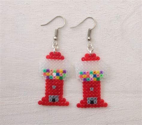 Gumball Machine Perler Bead Earrings