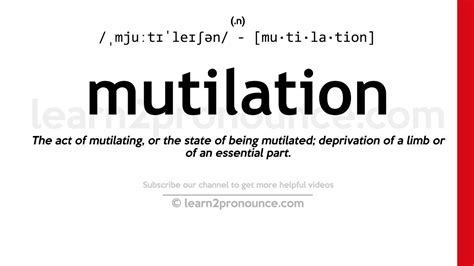 Pronunciation of Mutilation | Definition of Mutilation - YouTube