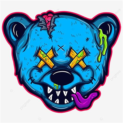 Bear Head Zombie Cartoon PNG and PSD | Zombie cartoon, Graffiti characters, Cartoons png