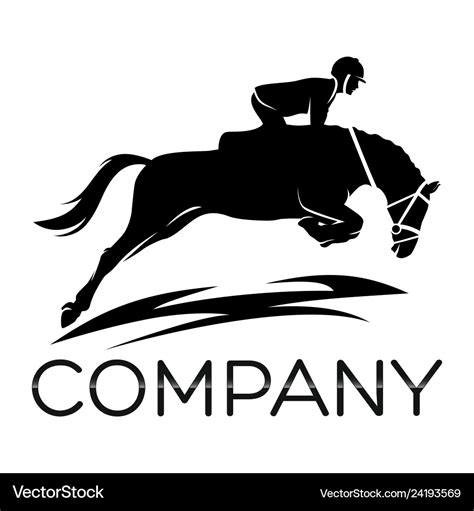 Horse jumping over obstacles logo Royalty Free Vector Image