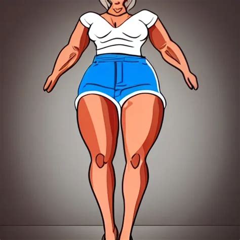 curvy woman legs with very muscular calves, Cartoon - Arthub.ai