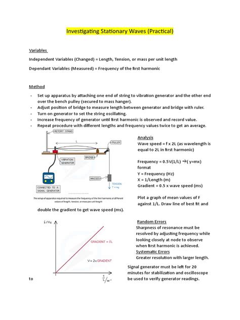 Investigating Stationary Waves (Practical) | PDF