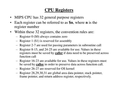 PPT - MIPS R2000 Architecture and Assembly (Part 1) PowerPoint Presentation - ID:4780812