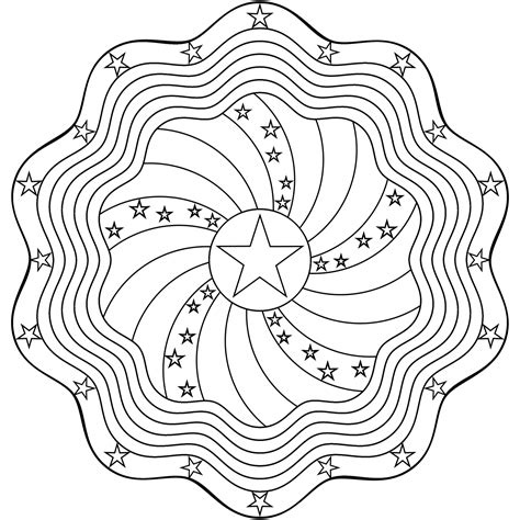 Don't Eat the Paste: Stars and Stripes Mandala Coloring Page